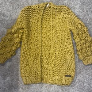 Bubble Sleeve Chunky Cardigan